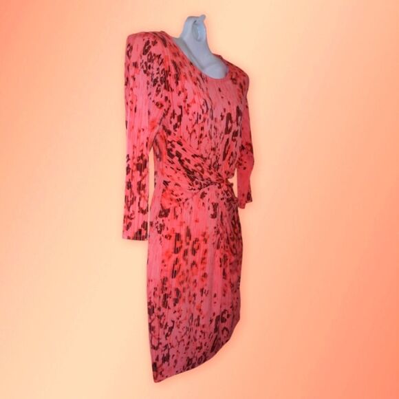 Metaphor Woman's Fitted Faux Wrap Animal Print Dress Size Small - Picture 3 of 11